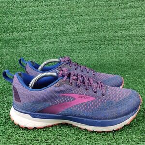 Brooks Running Shoes Women 7 Blue Revel 4 1203371B475 Knit Athletic Sneakers
